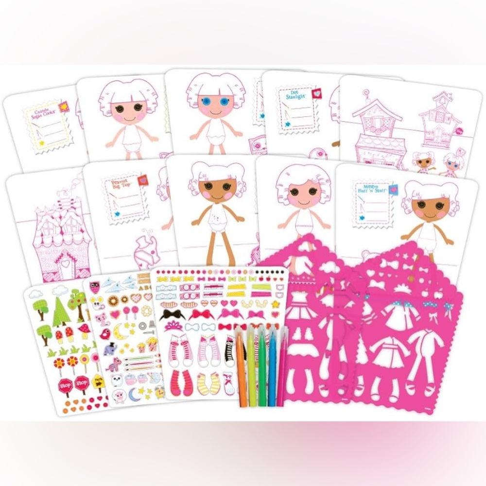 ❤️Lalaloopsy Sketch Portfolio Drawing Portfolio with Pink Accessories - Picture 3 of 7